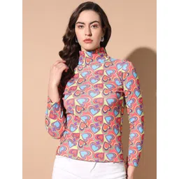 BAESD Women Printed High Neck T-shirt-picture-37