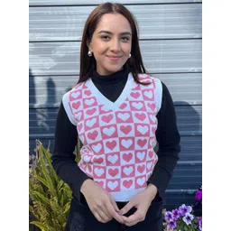 BAESD Women Printed Woollen Sweater Vest-picture-20