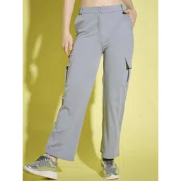 BAESD Women Relaxed High-Rise Non Iron Cargos Trousers-picture-28