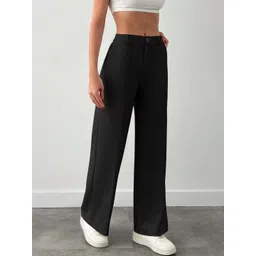 BAESD Women Relaxed Straight Leg High-Rise Non Iron Trousers-picture-39