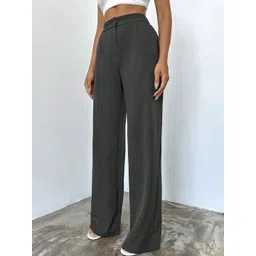 BAESD Women Relaxed Straight Leg High-Rise Non Iron Trousers-picture-13