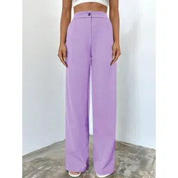 BAESD Women Relaxed Straight Leg High-Rise Non Iron Trousers-picture-27