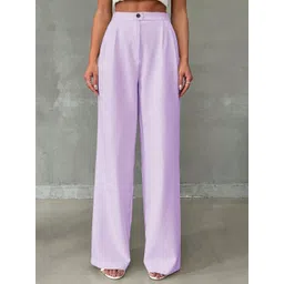 BAESD Women Relaxed Straight Leg Relaxed Fit High-Rise Stretchable Trousers-picture-25