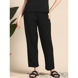 BAESD Women Relaxed Straight Leg Slim Fit High-Rise Easy Wash Cropped Trousers-picture-10