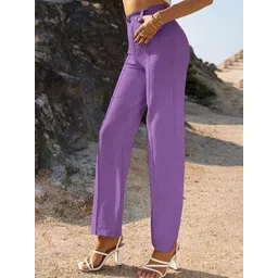 BAESD Women Relaxed Straight Leg Straight Fit High-Rise Trousers-picture-14