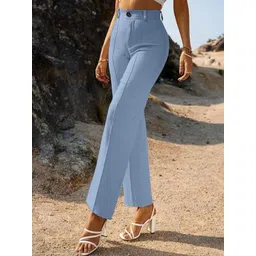 BAESD Women Relaxed Straight Leg Straight Fit High-Rise Trousers-picture-16