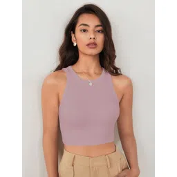 BAESD Women Ribbed Round Neck Tank Crop Top-picture-28