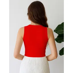 BAESD Women Ribbed Sleeveless Round Neck Tank Crop Top image 4