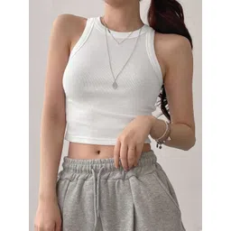BAESD Women Ribbed Square Neck Sleeveless Tank Crop Top-picture-33