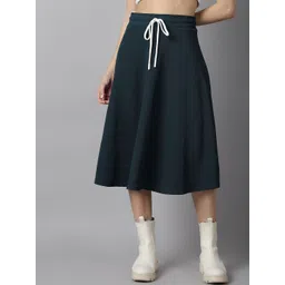 BAESD Women Solid  A-Line Flared Midi Skirt-picture-11