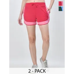 BAESD Women Solid Cotton High-Rise Hot Pants Shorts Pack of 2 image 1