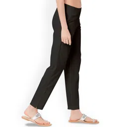 BAESD Women Solid Cotton Stretchable Straight Fit Mid-Rise Trousers-picture-17