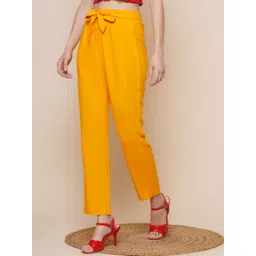 BAESD Women Solid Relaxed High-Rise Trousers-picture-34