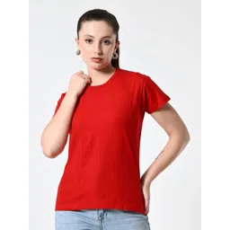 BAESD Women Solid Round Neck Cotton T-shirt-picture-22