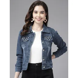 BAESD Women Washed Cotton Crop Denim Jacket-picture-41
