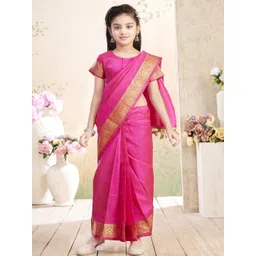 BAESD Woven Design Zari Pure Silk Block Print Saree-picture-38