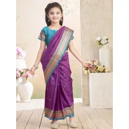 BAESD Woven Design Zari Pure Silk Block Print Saree-picture-28