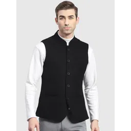 BAESD Woven Mandarin Collar Nehru Jacket-picture-25