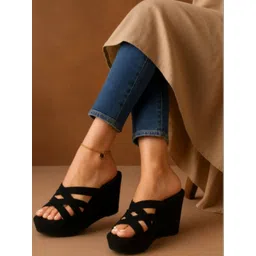 Baespice Suede Wedge Sandals-picture-41