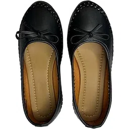 bafaon Women Bellies | Comfortable Women’s Loafers | Stylish Synthetic Leather Bellies for Women & Girls Casual Shoes with Soft Insole & Durable Synthetic Rubber Outsole - Black - 7-picture-38