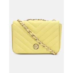 BAGATT Yellow Leather Quilted Sling Handbag-picture-13