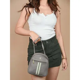 Baggit Women Beige Solid Small Backpack-picture-27