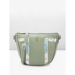 Baggit Women Geometric Printed Detail Structured Sling Bag-picture-28