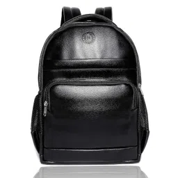 bagneeds Synthetic Leather School/College & Travel Laptop Backpack For Unisex (Black), 20 Liter image 1
