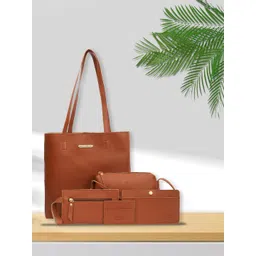 Bagsy Malone Pack Of 5 Textured Structured Tote Bag-picture-18