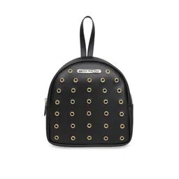 Bagsy Malone Women Black Solid Backpack-picture-14