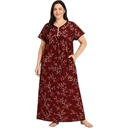 Bahumaan Pure Cotton Feeding Nighty for Women | Nursing Night Gown for Breastfeeding | Maternity Nighty for Women Feeding | Cozy Maternity Lounge Wear for Pregnancy-picture-12