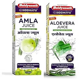 Baidyanath Asli Ayurved Amla Juice 1L Cold Press + Aloe Vera Juice 1L | Cold-Pressed, Vitamin C, Supports Immunity & Digestion, Combo For Glowing Skin, Hair Care, And Detox-picture-12