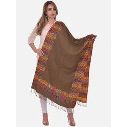 BAISA Woven Design Aztec Border Reversible Acrylic Shawl-picture-31