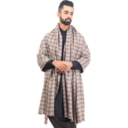 BAISA Wool Checkered, Woven Men Shawl-picture-15