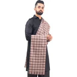 BAISA Wool Checkered, Woven Men Shawl-picture-16