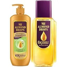 Bajaj Almond Drops Hair Nourishment Kit with 350ML Hair Oil & 340ML Shampoo for Hairfall Reduction & Soft, Shiny Hair-picture-16