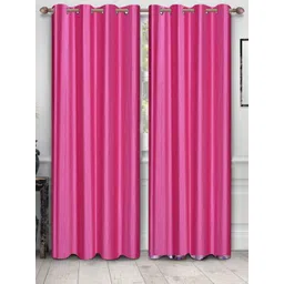 Bajo's Pink 2 Pieces Solid Door Curtains-picture-34