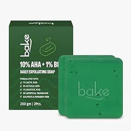 BAKE 10% AHA + 1% BHA Scrub Treatment Soap with Lactic Acid, Glycolic Acid, 1% Salicylic Acid | For Clogged Pores, Exfoliation, Strawberry Skin & Bright Underarms | Soap for Women & Men | 100g x 2 (Pack of 2)-picture-54