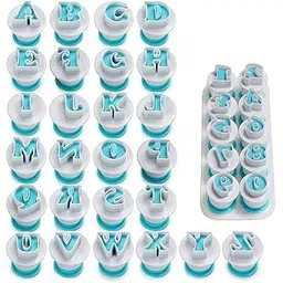 BAKER'S CUTLERY Alphanumerical (Uppercase) Push Easy Fondant, SugarPaste, Cookie Cutter (Pack of 36)-picture-19