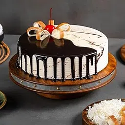 Bakingo Delicious Silky Smooth Fresh Chocolate Vanilla Eggless Cake For Birthday Cake, Anniversary Cake, Valentine's Day Cake, Mother's Day Cake (Same Day Delivery) (0.5Kg)-picture-12