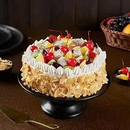 Bakingo Delicious Silky Smooth Fresh Tropical Fruit & Almond Vanilla Eggless Cake For Birthday Cake, Anniversary Cake, Valentine's Day Cake, Mother's Day Cake (Same Day Delivery) (0.5Kg)-picture-12