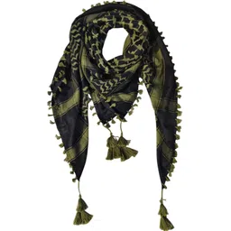 bakkah Checkered Cotton Blend Men Black, White Scarf-picture-28