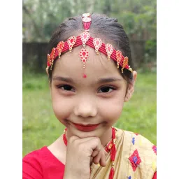 Balaji Gold Gold-Plated Artificial Stones Studded & Beaded Matha Patti-picture-26