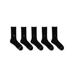 BALENZIA Black Cotton Formal Crew Socks - Pack of 5-picture-36