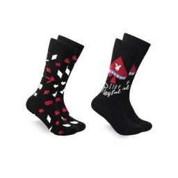 BALENZIA Black Printed Socks - Pack of 2-picture-10