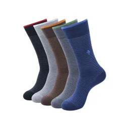 BALENZIA Cotton Striped Calf Length Socks (Pack Of 5)-picture-39
