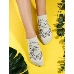 Balenzia x Disney Women Pack Of 3 Printed Cotton Ankle-Length Socks-picture-41