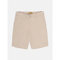 Balista Boys Cream-Coloured Solid Cotton Shorts-picture-47