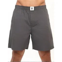Baller Athletik Dark Grey Cotton Slim Fit Lounge Shorts-image-26