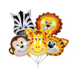 Balloon Junction Animal Face Foil Balloons - Pack of 5-picture-13